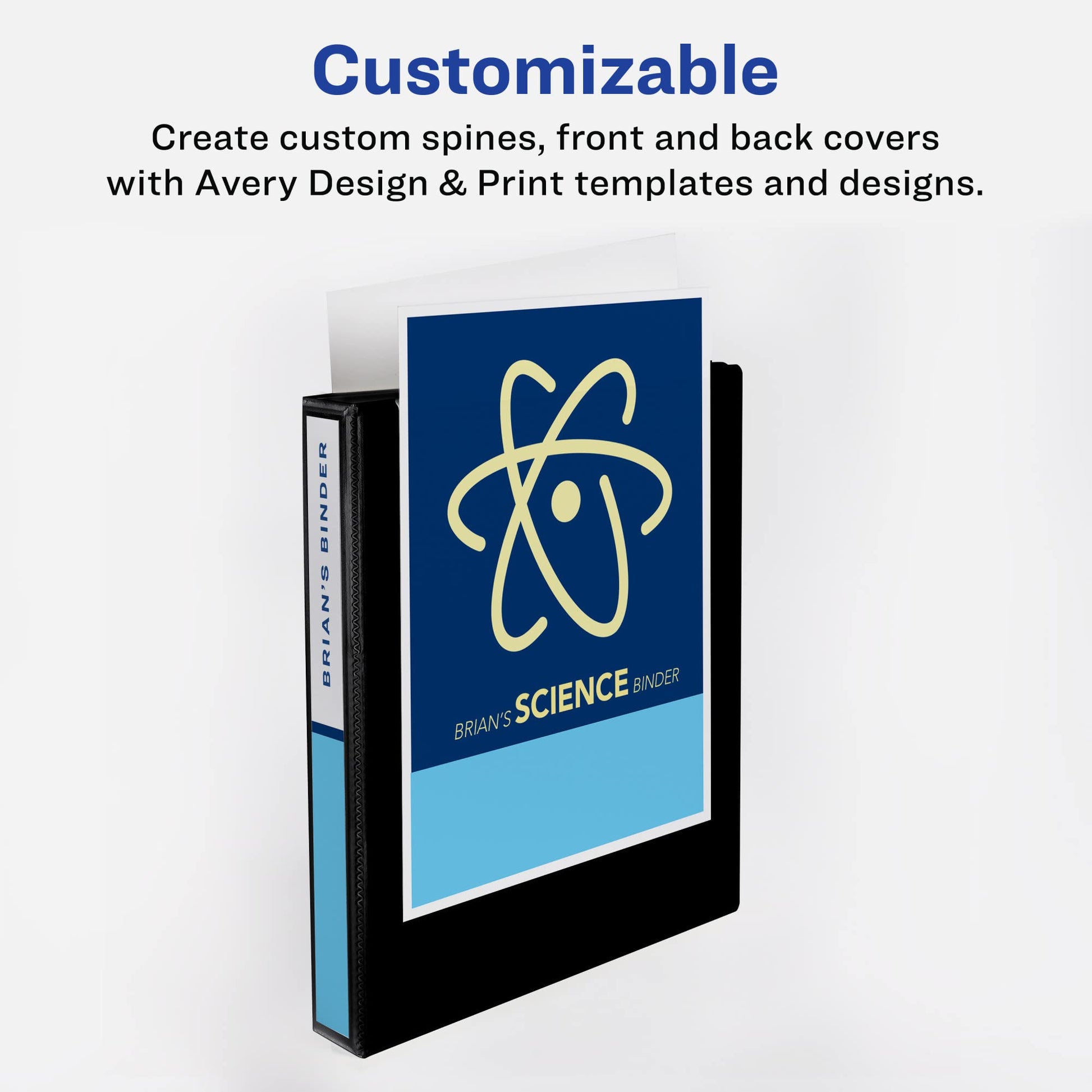 Avery Heavy-Duty View 3 Ring Binder, 1.5" One Touch Slant Rings, Holds 8.5" x 11" Paper, 1 White Binder (05404)
