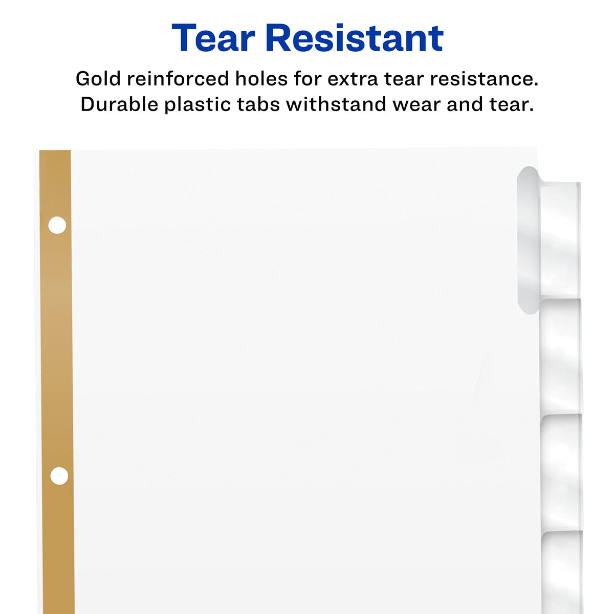 Avery 5-Tab Binder Dividers, Insertable Clear Big Tabs, 1 Set (11122)