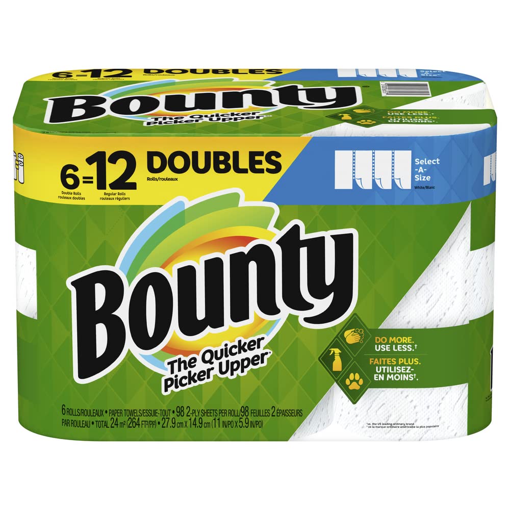 Bounty Select-A-Size Paper Towels, White, 6 Count