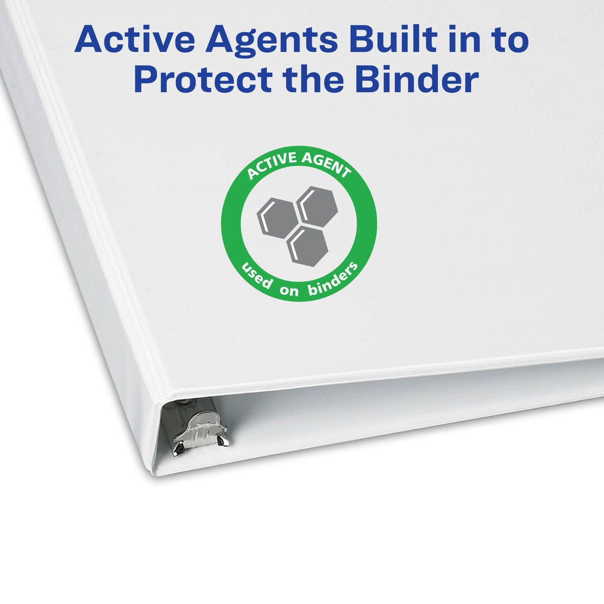 Avery TouchGuard Protection 3 Ring Binder, Customizable Cover, 4 Inch Slant Rings, 1 White Binder (17145)
