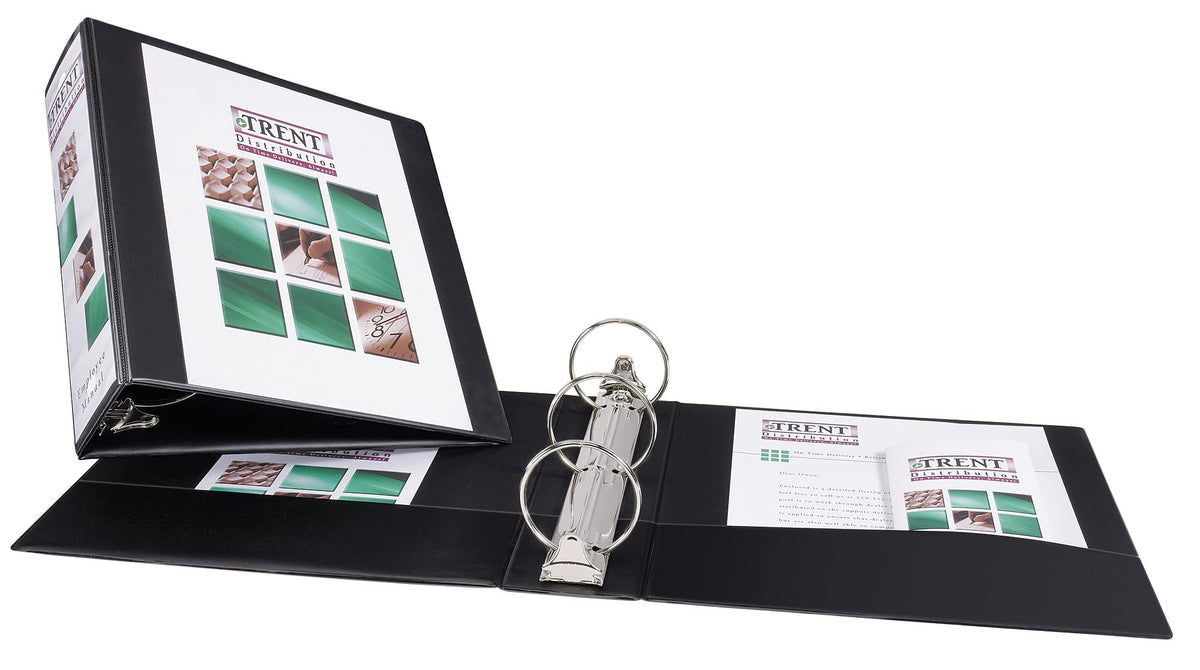 Avery Economy View 3 Ring Binders, 3" Round Rings, 12 Black Binders (05740)