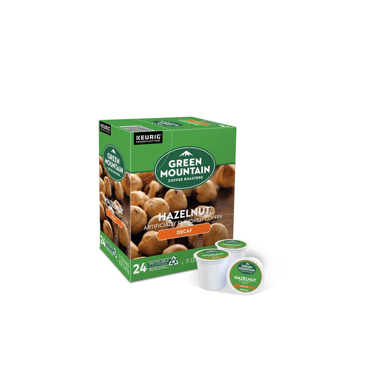 Green Mountain Coffee Hazelnut Decaf, Light Roasted, K-Cup Portion Pack for Keurig K-Cup Brewers, 24-Count