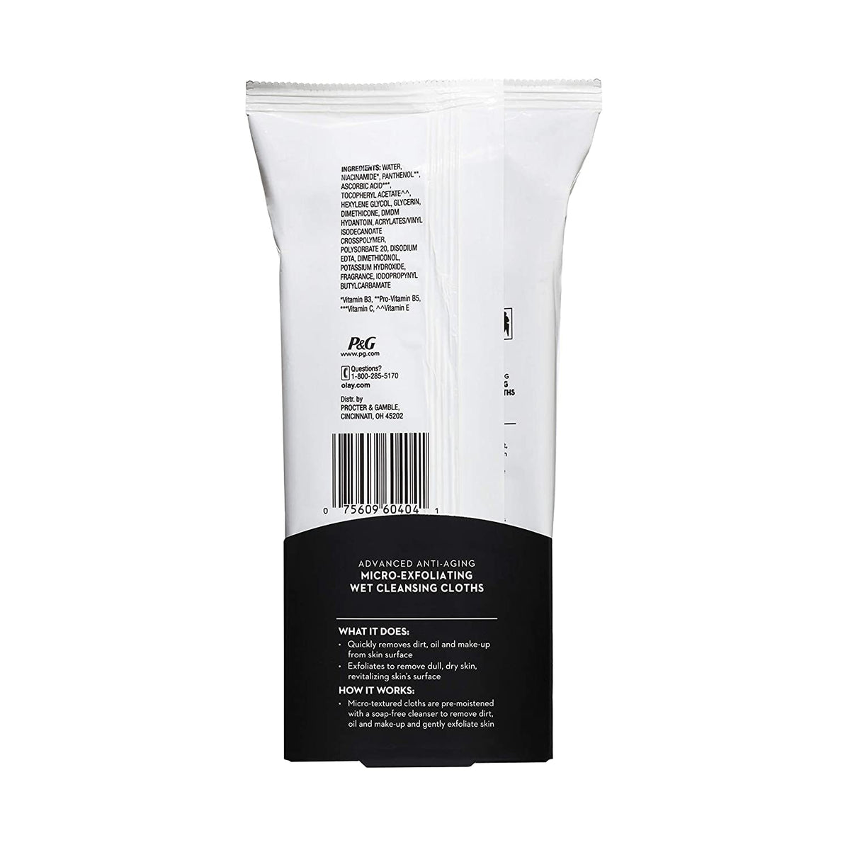 Olay Regenerist Micro-Exfoliating Wet Cleansing Cloths 30 Count (Pack of 2)