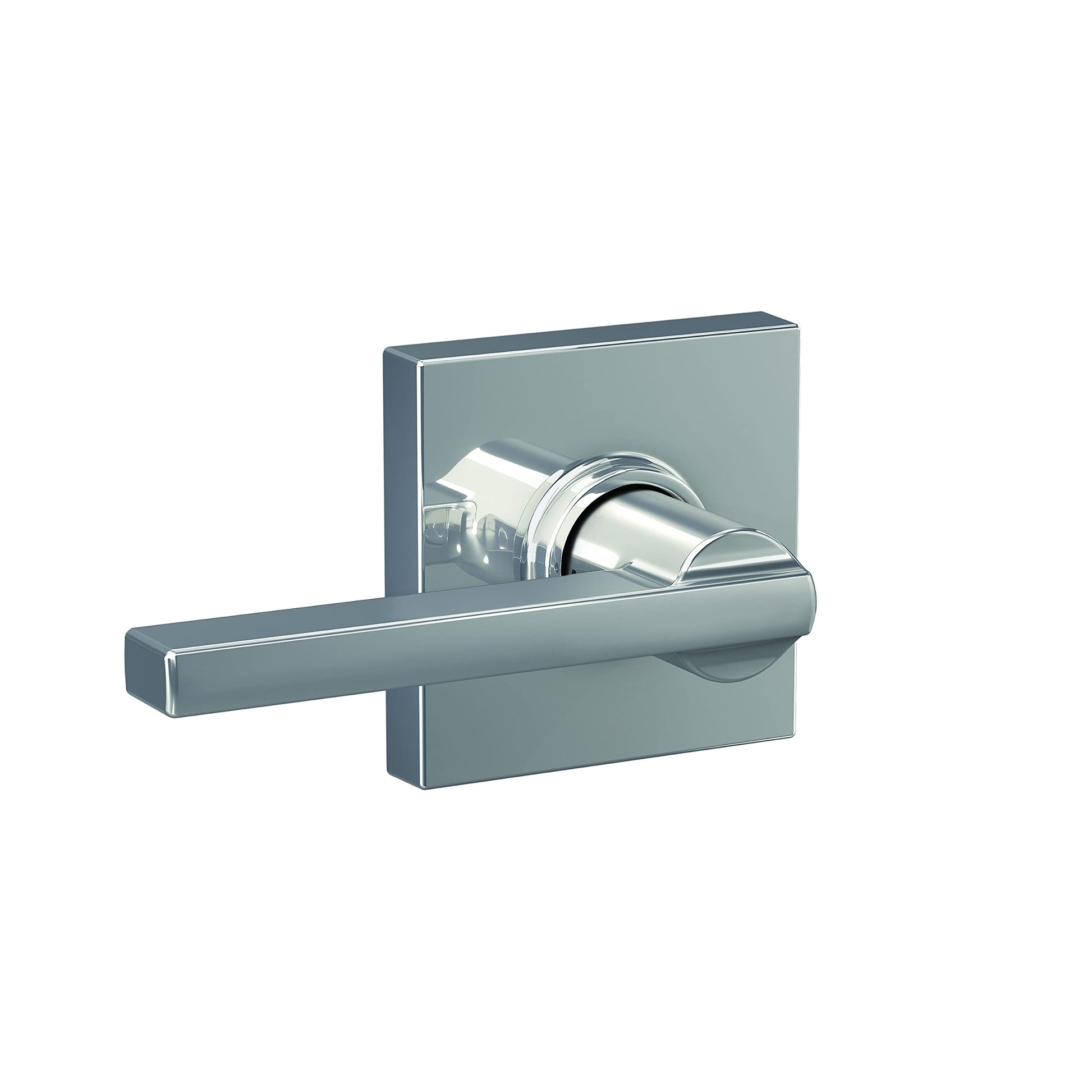 Schlage F10 LAT 625 COL Latitude Lever with Collins Trim Hall & Closet Passage Door Lock, Bright Chrome