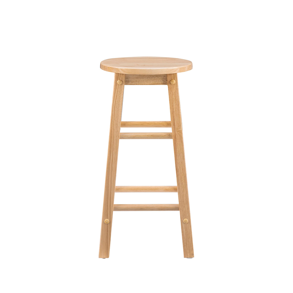 Linon Natural Barstool with Round Seat, 24-Inch