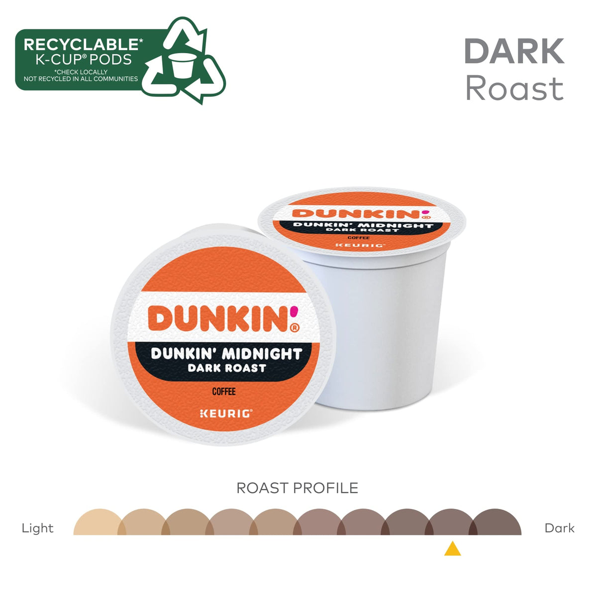 Dunkin Donuts K-Cup Pods, Original Dark Roast, 22/box