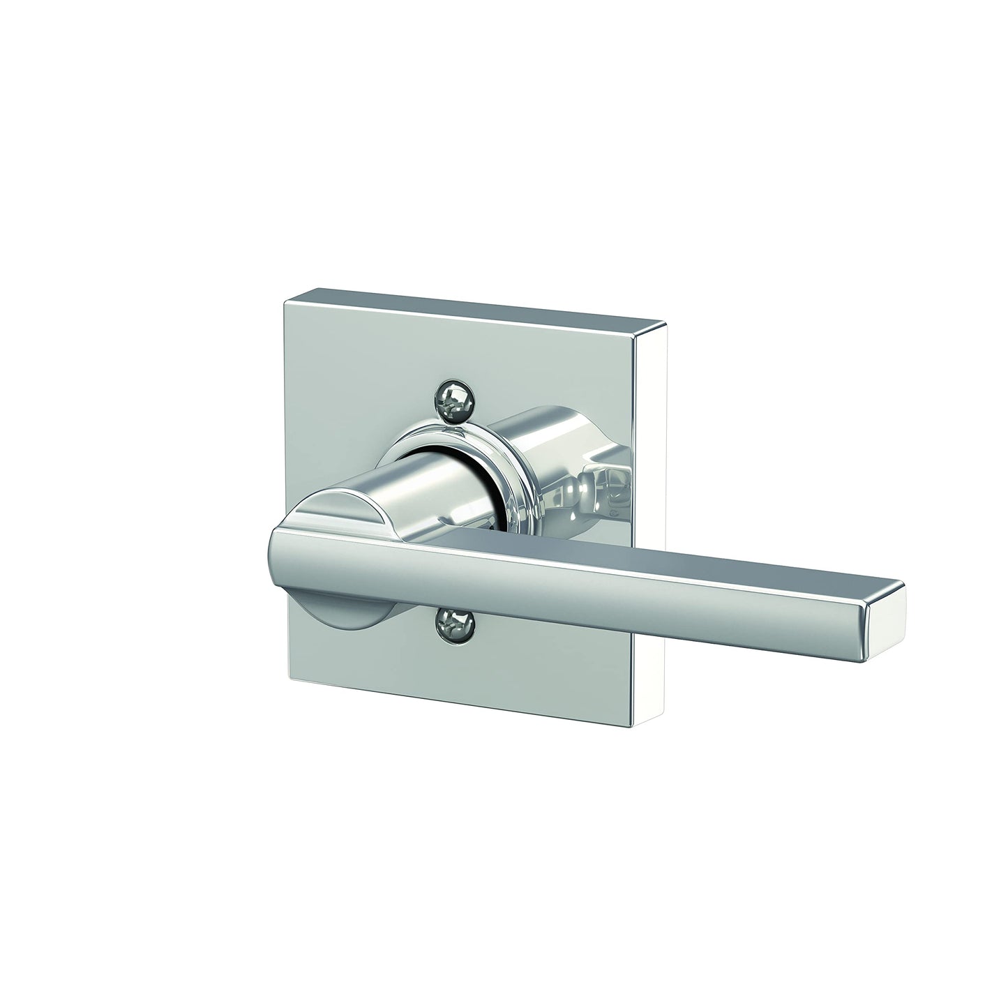 Schlage F10 LAT 625 COL Latitude Lever with Collins Trim Hall & Closet Passage Door Lock, Bright Chrome