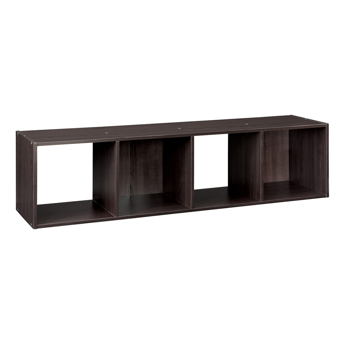 ClosetMaid Cubeicals 4 Cube Storage Shelf Organizer, Stackable, Vertical or Horizontal, Easy Assembly, Wood, Espresso Finish