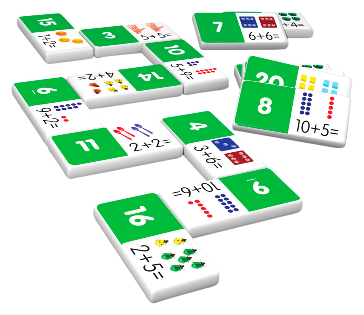 Junior Learning JL481 Addition Dominoes, Multi 7.8 H x 4.7 L x 1.5 W,White