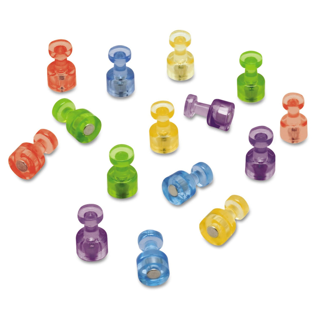 Quartet MPPC Magnetic Push Pins, 3/4-Inch dia, Assorted Colors, 20/Pack