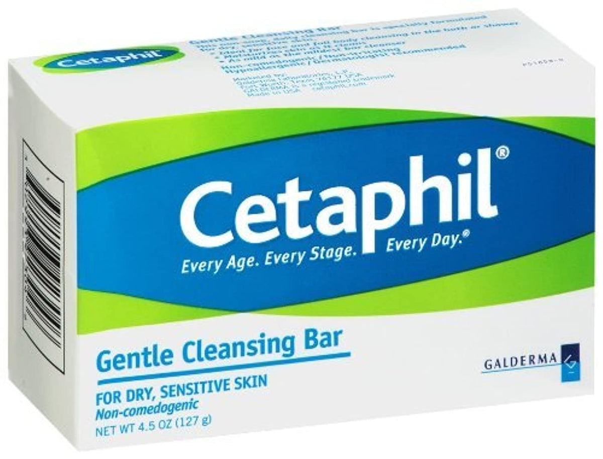 Cetaphil Dry Sensitive Skin Gentle Cleansing Bar, 4.5 Ounces