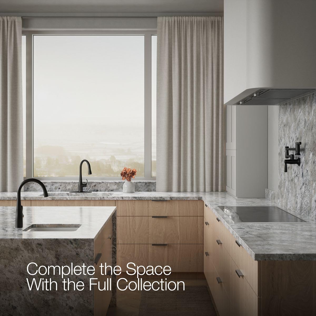 KOHLER K-597-BL Simplice Kitchen Faucet, Matte Black