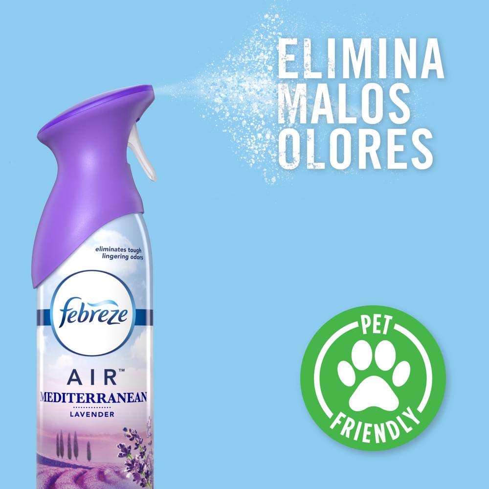 Febreze Air, Mediterranean Lavender, 8.8 Oz Aerosol Spray, 6/carton