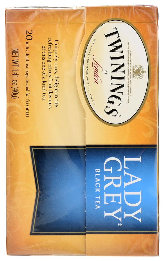 Twinings Lady Grey, Tea Bags, 20 ct Boxes 1.41 oz., 6 Pack