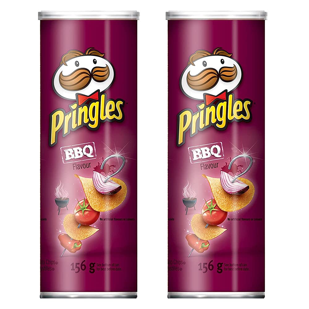 Pringles BBQ Flavor Potato Chips, 156g/5.5oz, 2-Pack (Imported from Canada)