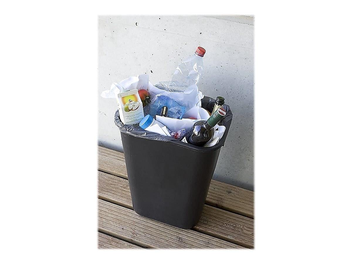 B&M Rubbermaid 295600Bk Deskside Plastic Wastebasket, Rectangular, 7 Gal, Black