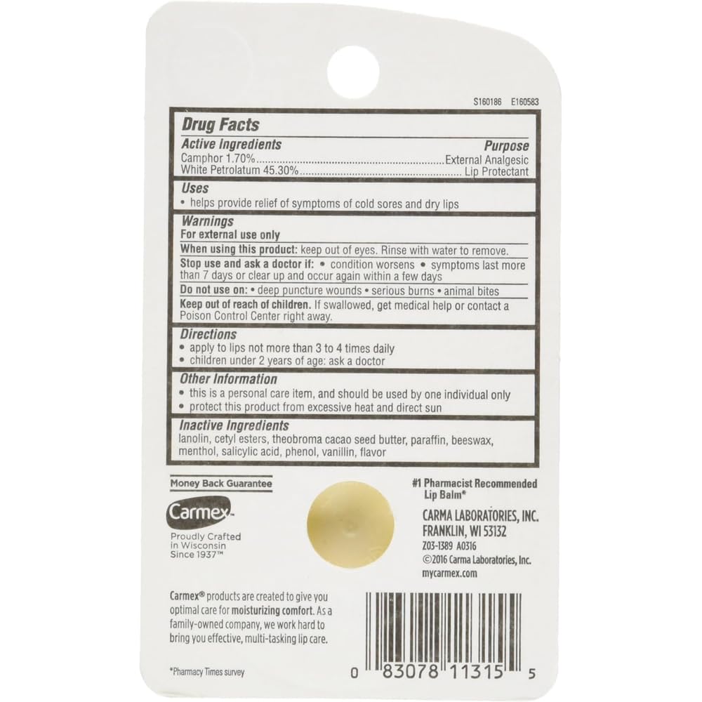 Carmex Classic Lip Balm Medicated 0.25 oz (Packs of 12)