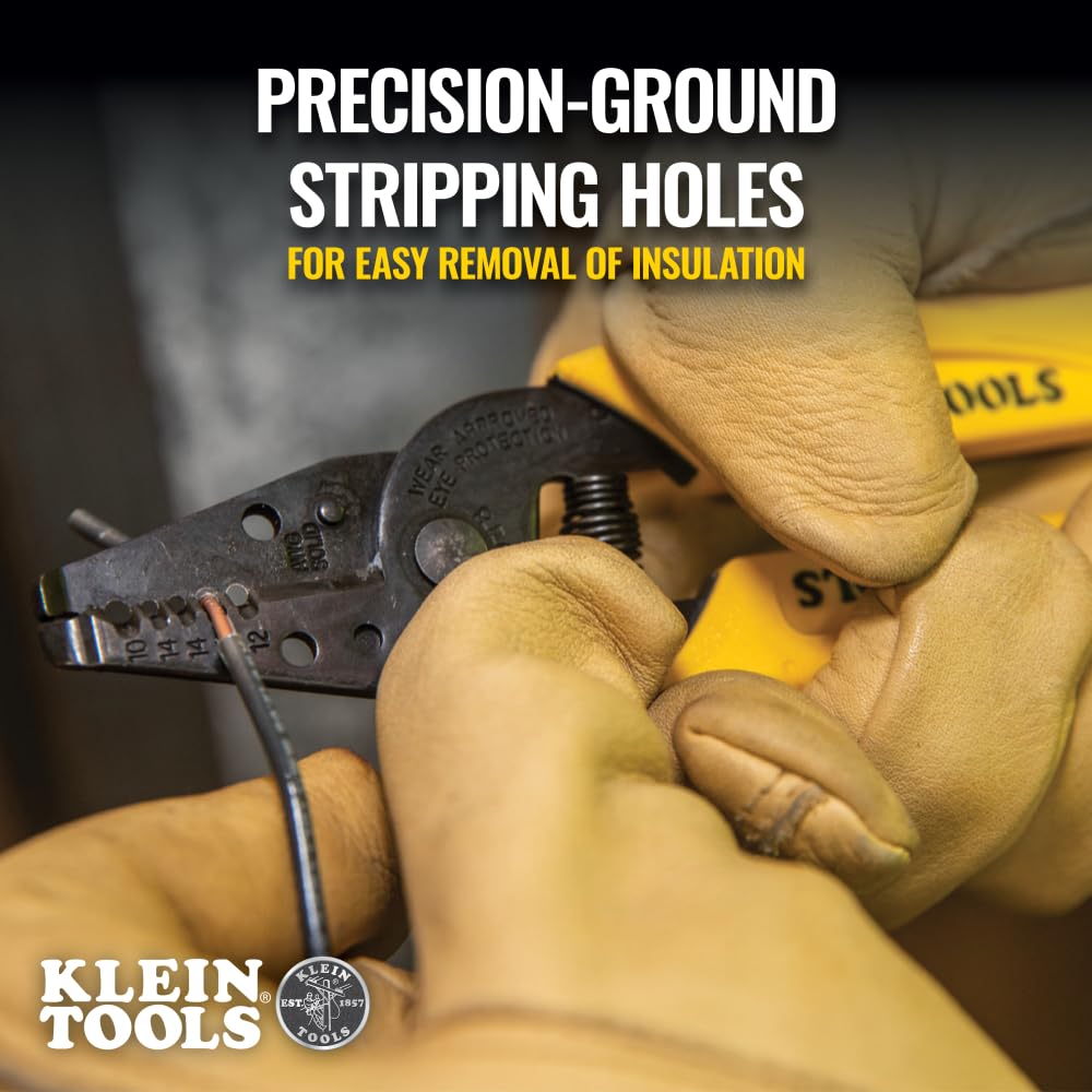 Klein Tools 11048 Dual Wire Stripper Cutter for Solid Wire, Made in USA