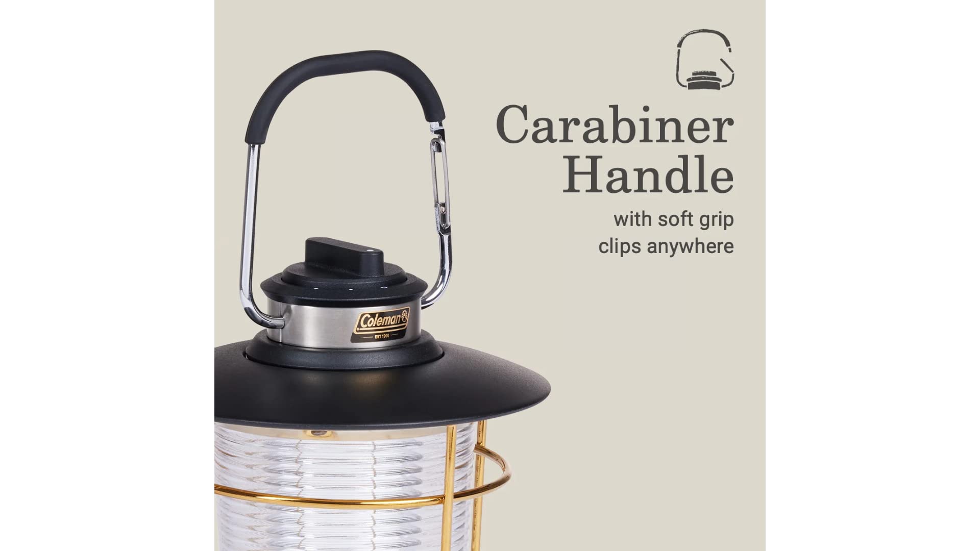 Coleman 1900 Collection 200 Lumens Premium LED Lantern, Durable Impact & Water-Resistant Lantern with Adjustable Brightness Settings & Carry Handle