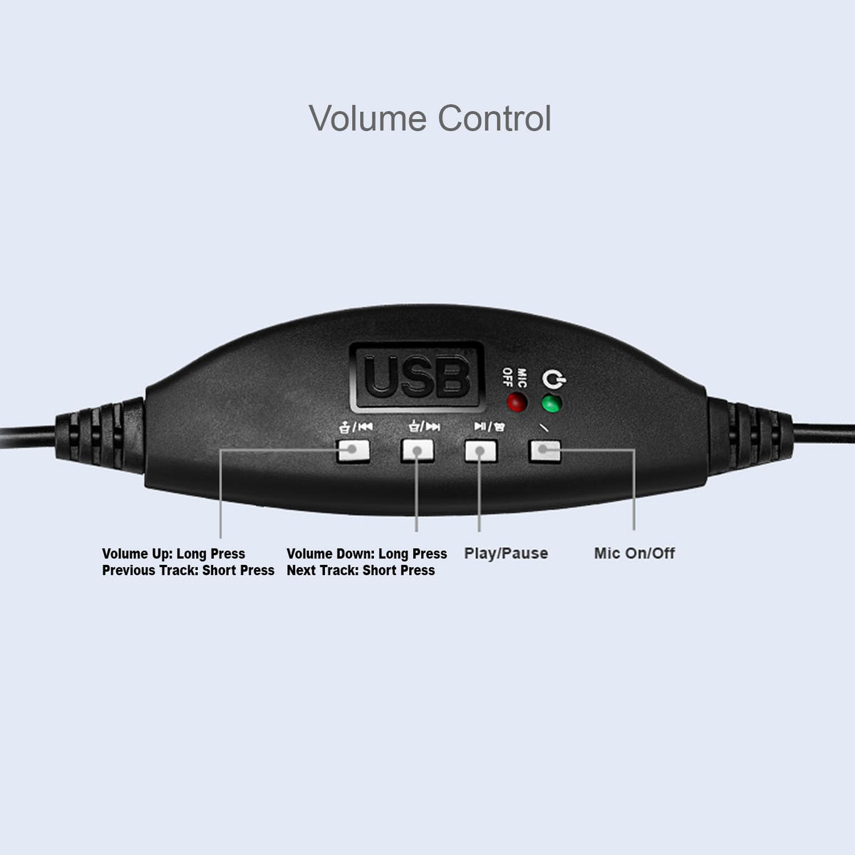 Adesso Xtream P1 Single-Sided USB Wired Headset with Adjustable Noise Canceling Microphone, Black
