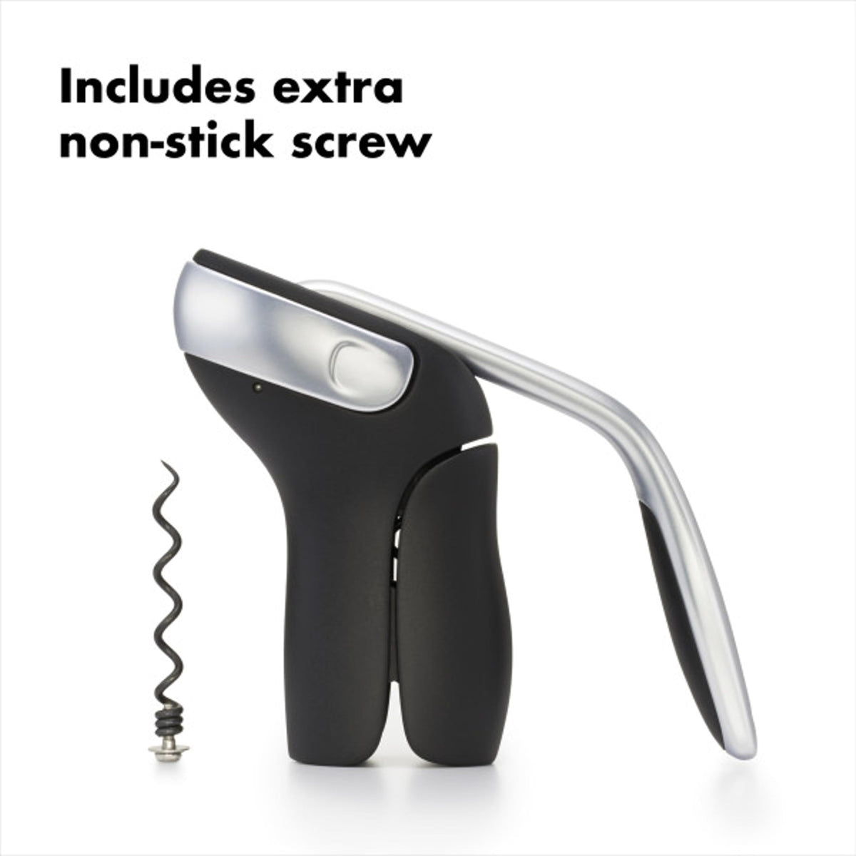 OXO Steel Vertical Lever Corkscrew with Removable Foil Cutter