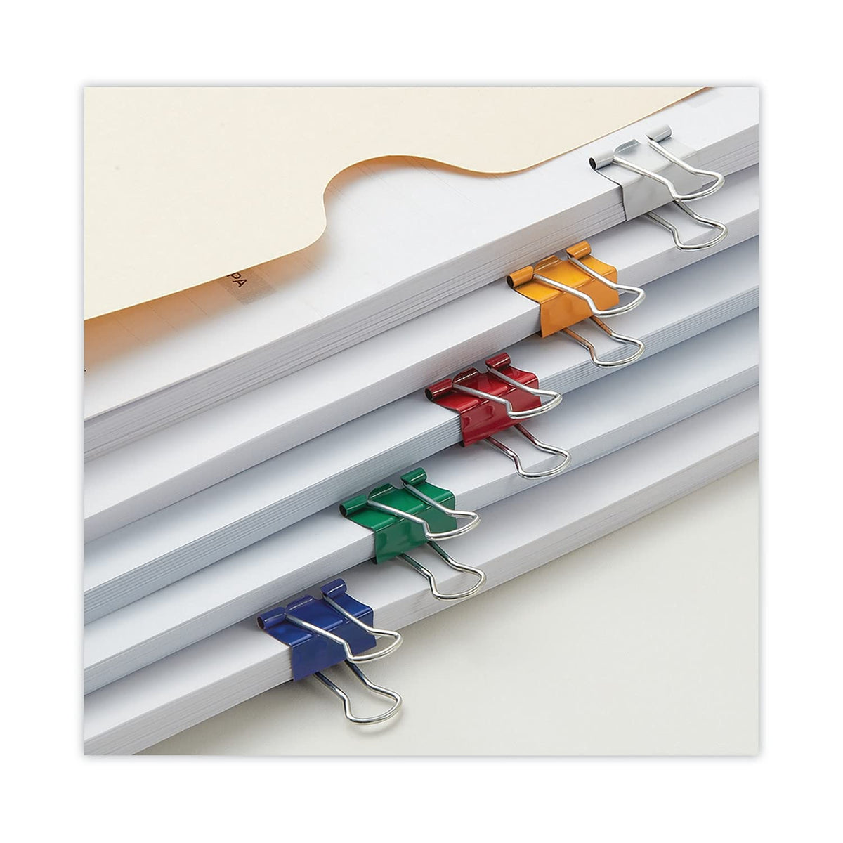 Universal UNV31027 Binder Clips with Storage Tub - Mini, Assorted (60/Pack)
