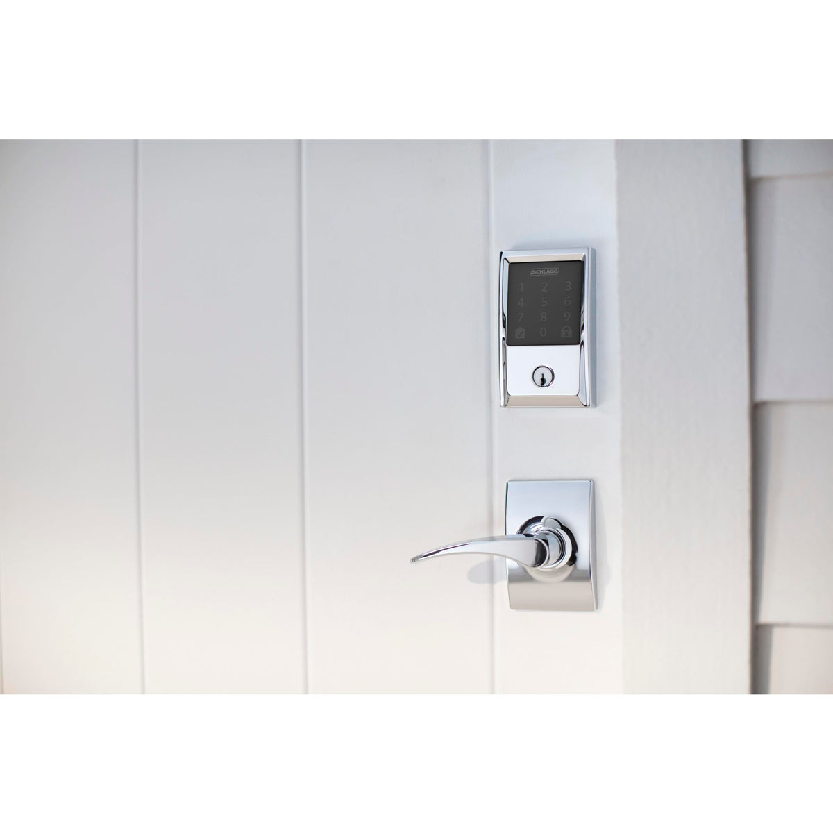 Schlage Encode Smart WiFi Deadbolt with Century Trim In Bright Chrome