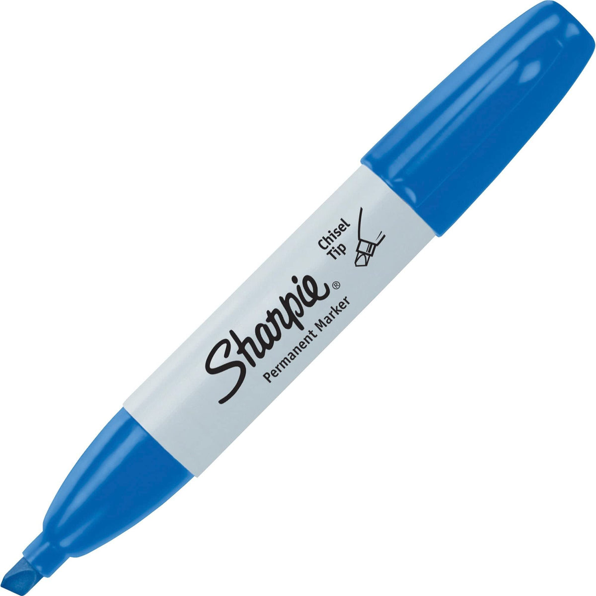 SHARPIE Permanent Markers, Broad, Chisel Tip, 12-Pack, Blue (38203)
