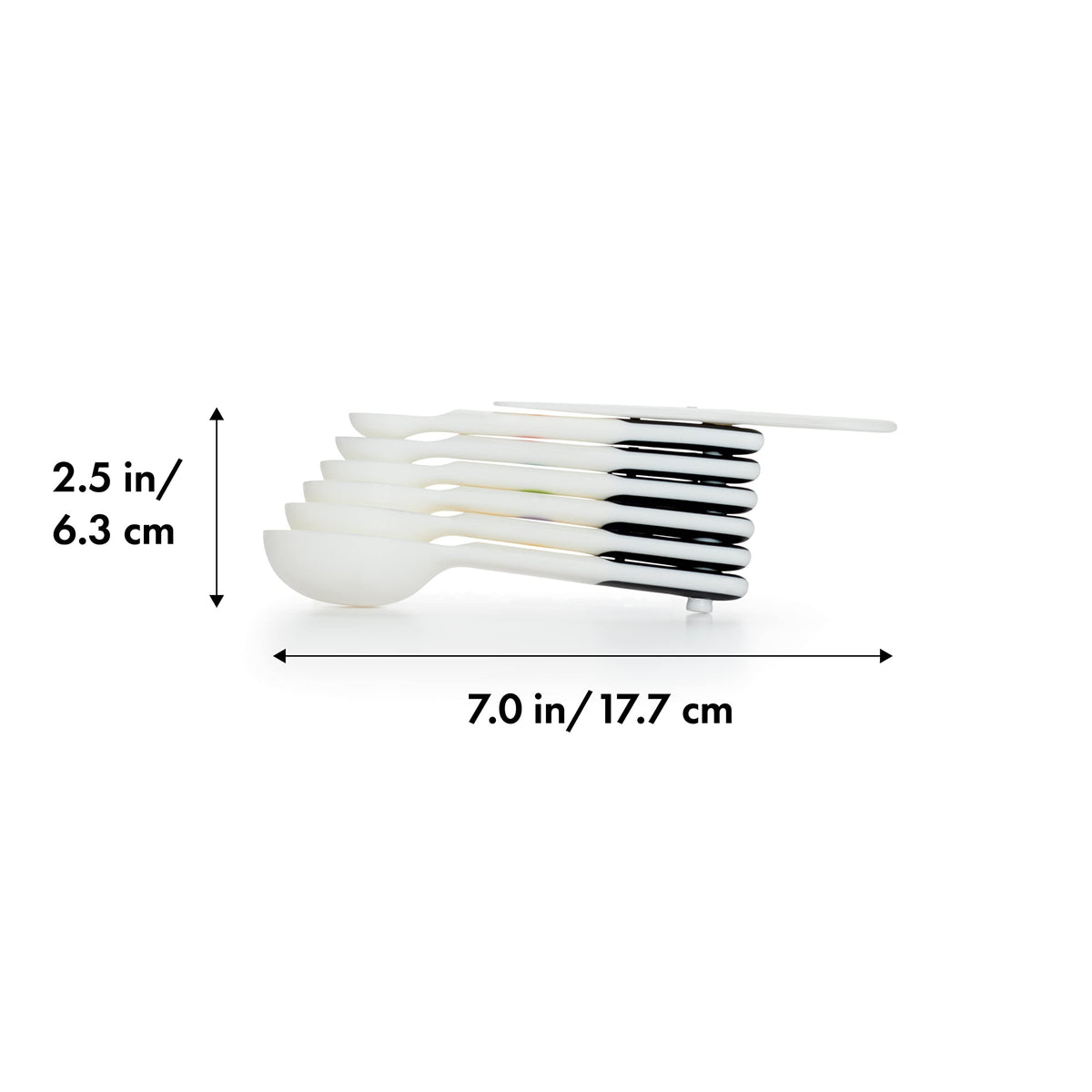 OXO Good Grips 6-Piece Plastic Measuring Spoons with Scraper- White