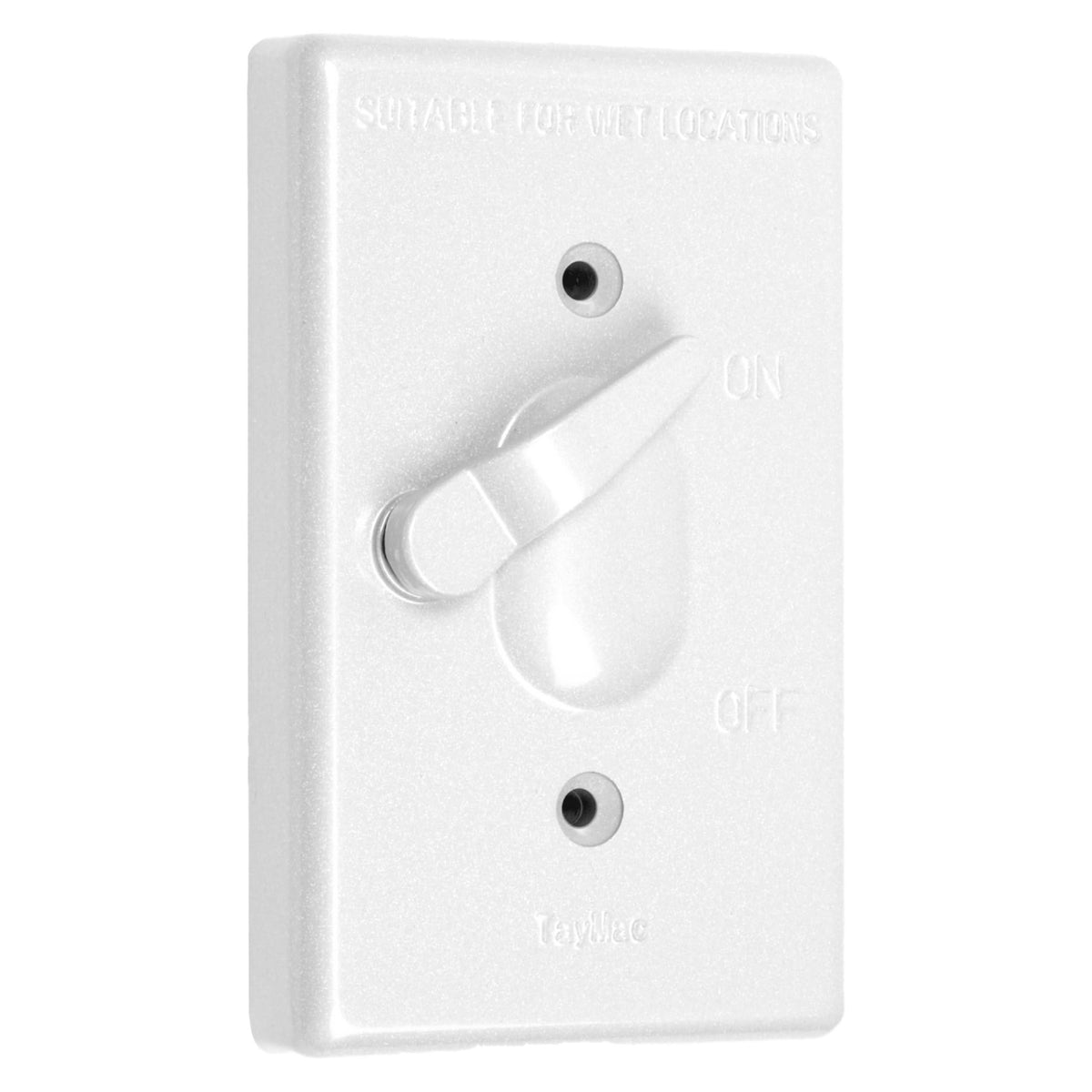 TayMac TC100WH Weatherproof Toggle Cover, 1-Gang, Vertical Device Mount, White