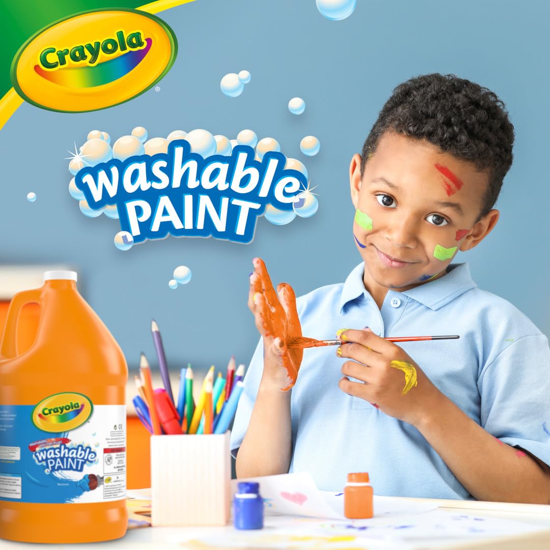 Crayola Washable Paint, Orange Paint, Classroom Supplies, 1 Gallon
