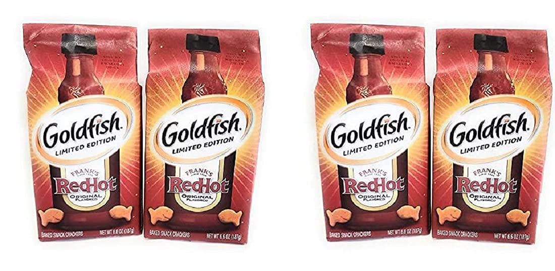 Limited Edition Frank's Red Hot Goldfish Snack Crackers Set of 2