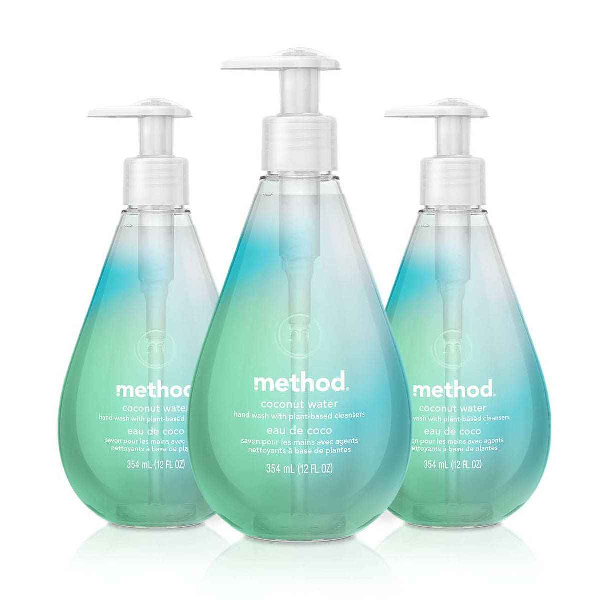 Method Gel Hand Wash, Coconut Water, Biodegradable Formula, 12 fl oz (Pack of 3)