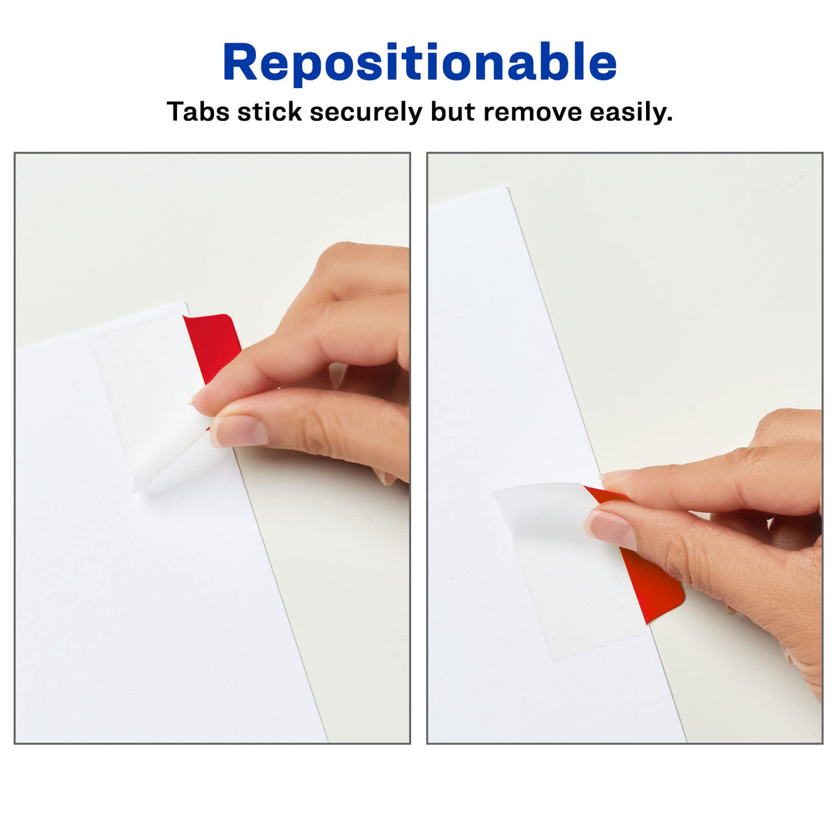 Avery Multiuse Ultra Tabs, 2" x 1.5", 2-Side Writable, Red/Blue/Green, 48 Repositionable Tabs (74757)