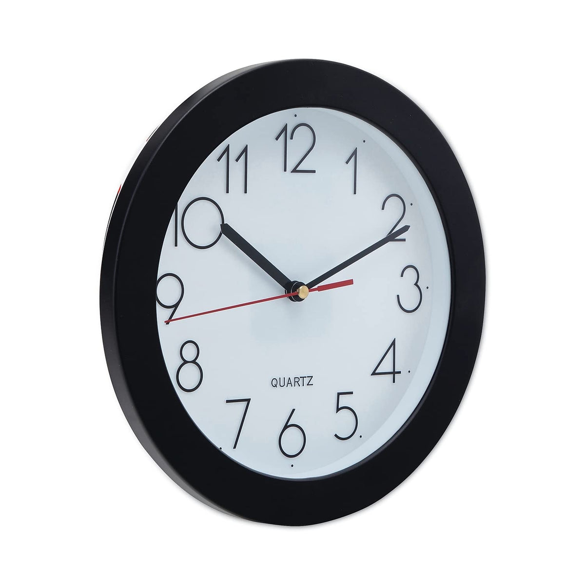 Universal UNV10421 9.75 in. Bold Font Round Wall Clock - Black