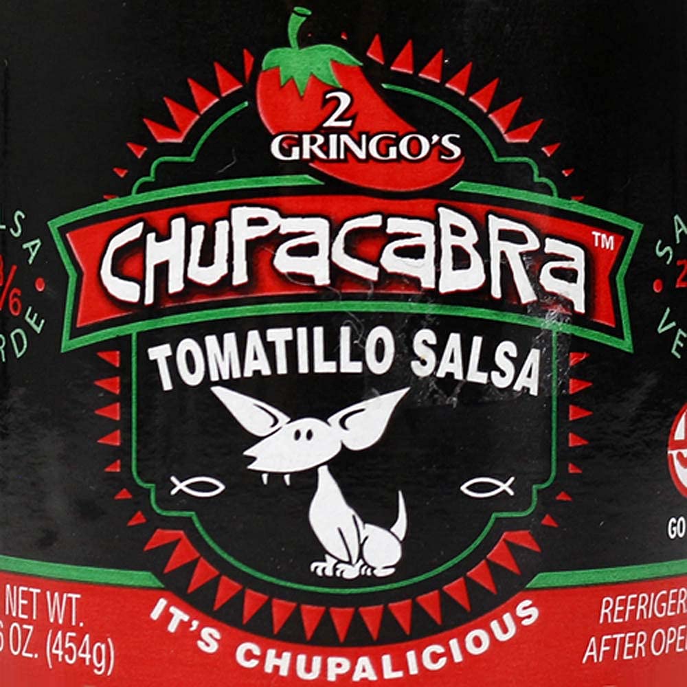 2 Gringos Chupacabra Salsa Verde 16 Oz Tomatillo Jalapenos Garlic Onion Single Bottle