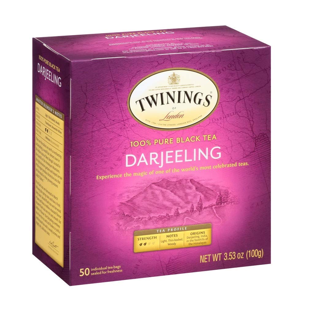 Twinings Darjeeling Tea - A Delicate, Dry Black Tea, Sophisticated Coffee Alternative with Less Caffeine, Individually Wrapped Tea Bags, 50 Count