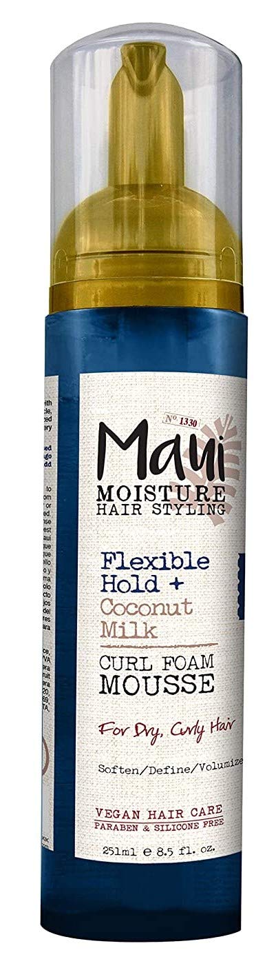 Maui Moisture Coconut Milk Curl Foam Mousse 8.5 Ounce (251ml) (Pack of 3)