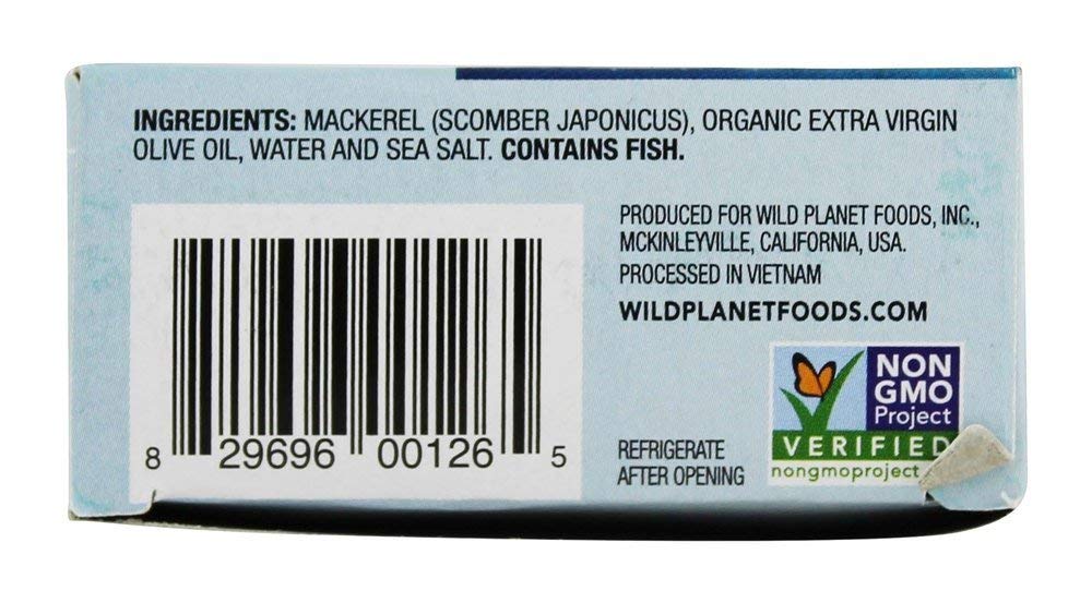 Wild Planet, Mackerel Wild Fillets Olive Oil, 4.4 Ounce