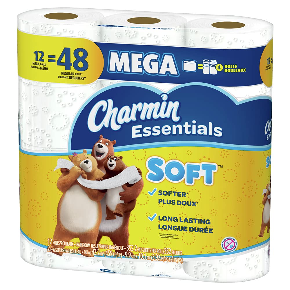 Charmin Essentials Soft Toilet Paper 12 Mega Rolls