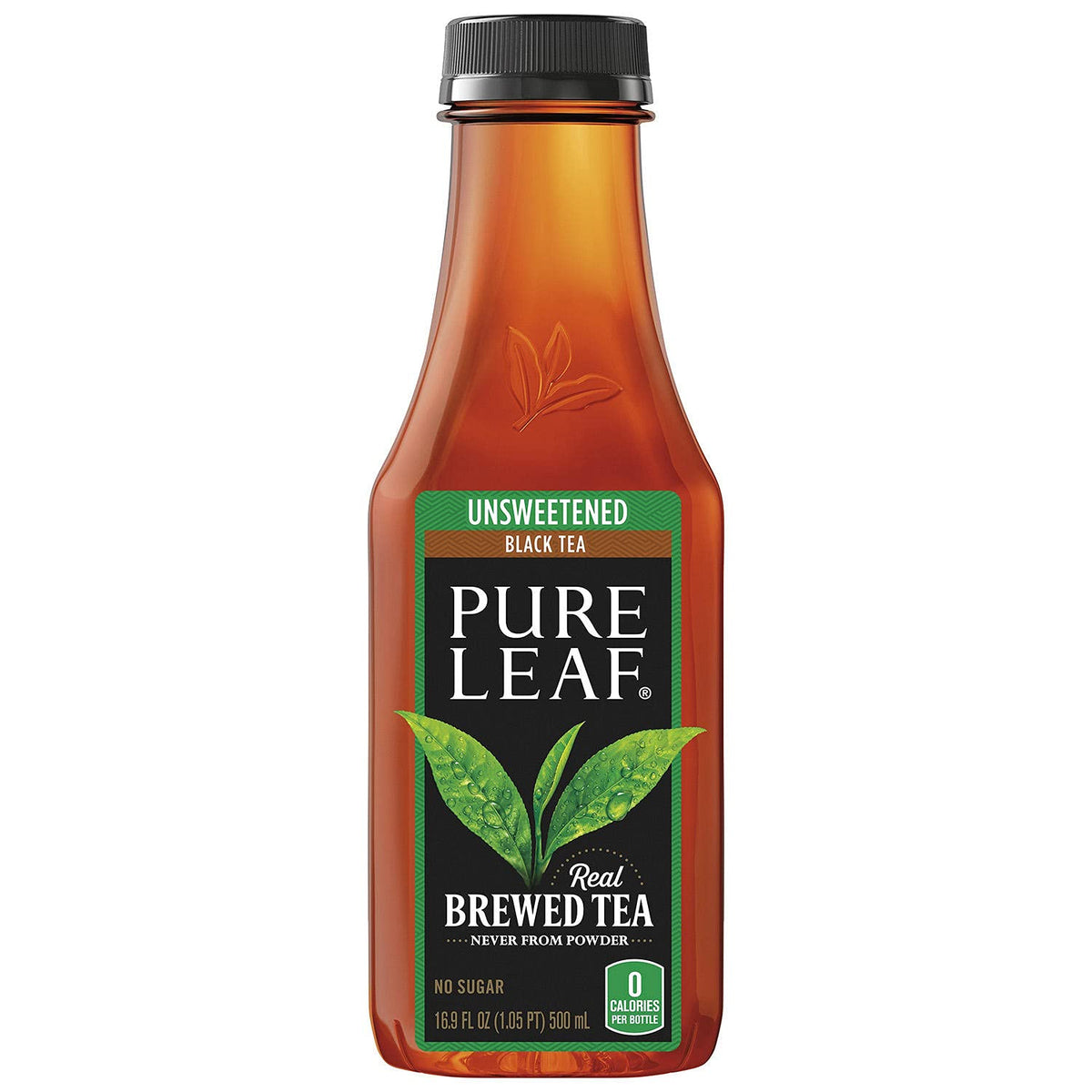Pure Leaf Unsweetened Iced Real Brewed Tea - Never From Powder - By Gourmet Kitchn - 1 Box (16.9oz - 18 pk per Box), Total 18 Bottles