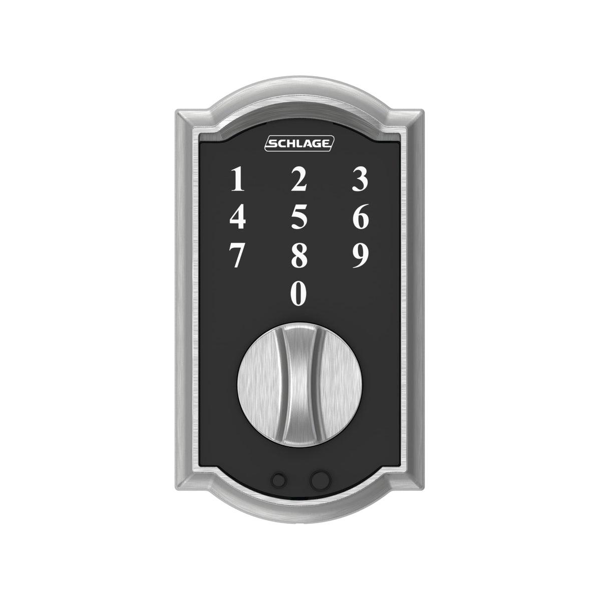 SCHLAGE BE375 CAM 626 Touch Keyless Touchscreen Electronic Deadbolt Lock, Satin Chrome
