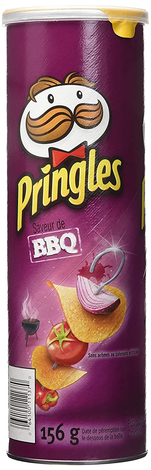 Pringles BBQ Flavor Potato Chips, 156g/5.5oz, 2-Pack (Imported from Canada)