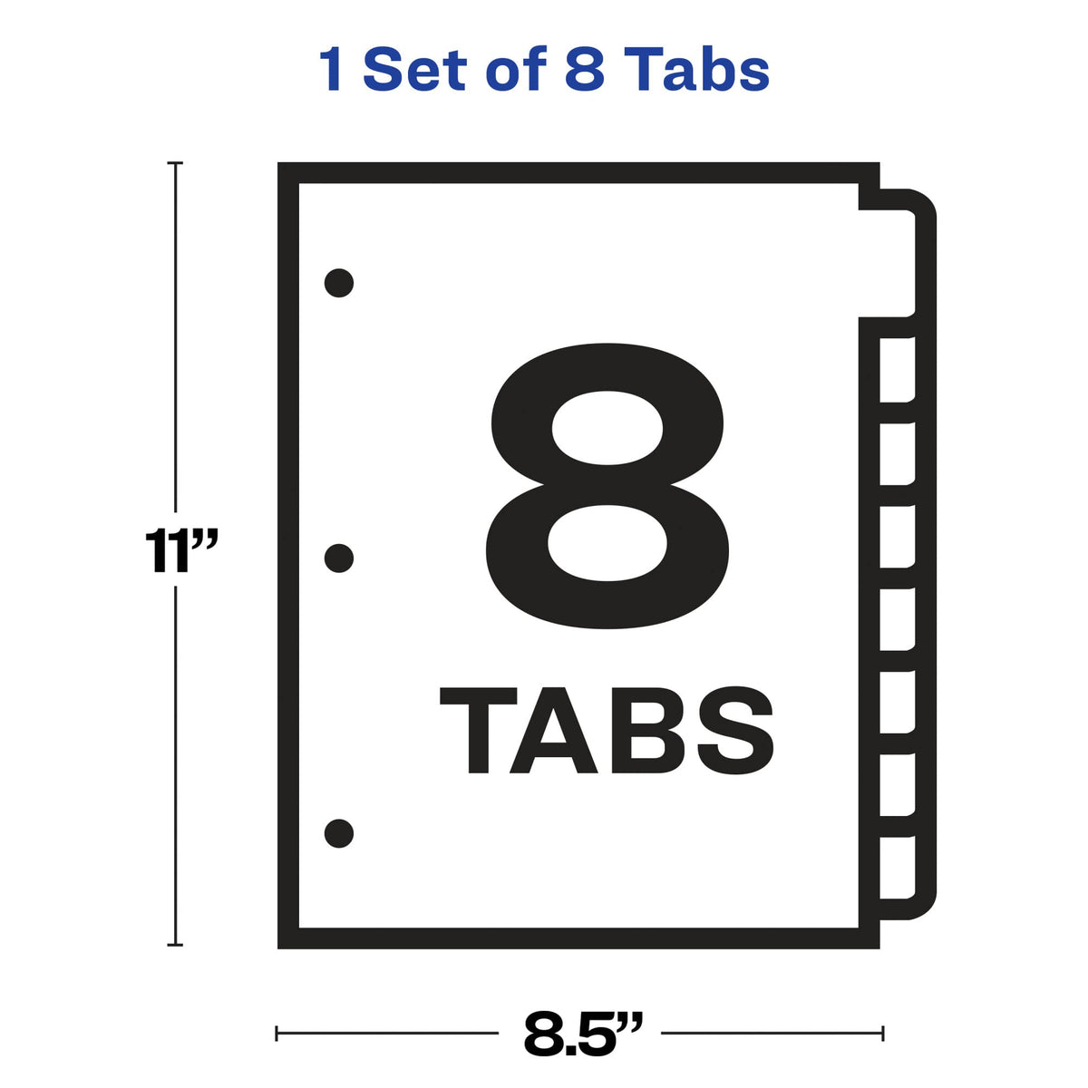 Avery 8-Tab Sheet Protector Dividers, Printable Easy Peel Clear Labels, Index Maker, White Tabs, 1 Set (75501)