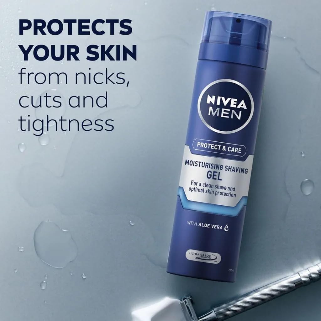 NIVEA Men Maximum Hydration Moisturizing Shaving Gel 7 oz (Pack of 6)
