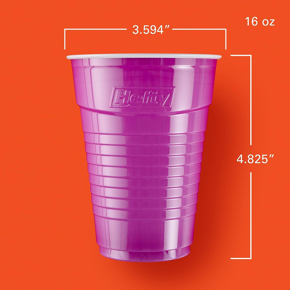 Hefty TKctPv Plastic Party Cups, Assorted Colors, 16 Ounce, 100 Count