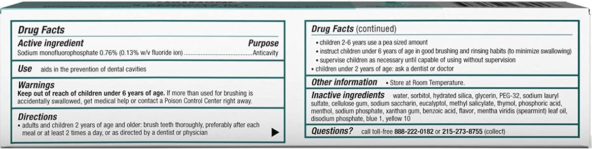Listerine Essential Care Powerful Mint Toothpaste Gel, 4.2 oz