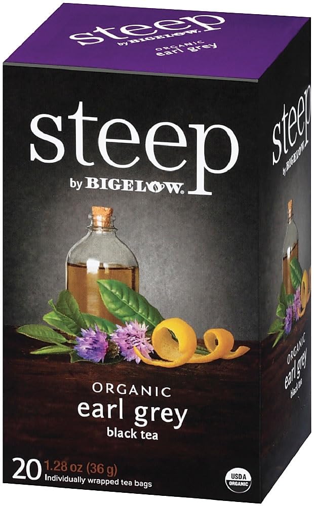 Bigelow 17700 steep Tea, Earl Grey, 1.28 oz Tea Bag, 20/Box