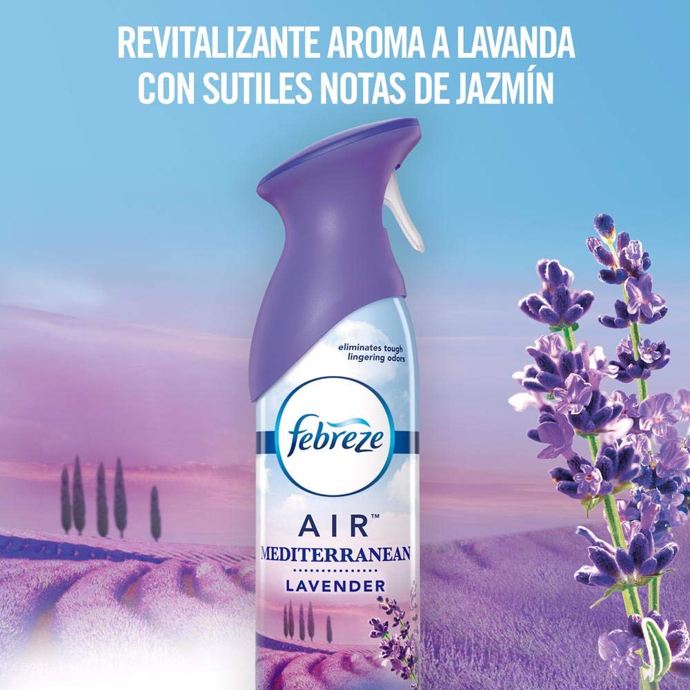 Febreze Air, Mediterranean Lavender, 8.8 Oz Aerosol Spray, 6/carton