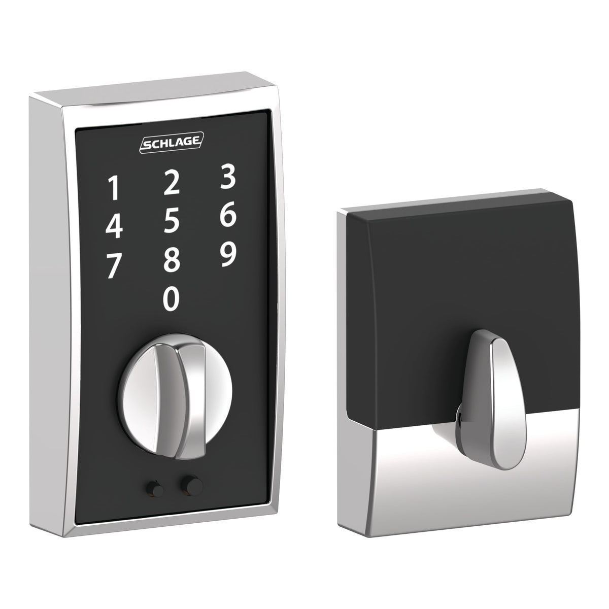 SCHLAGE BE375 CEN 625 Touch Keyless Touchscreen Electronic Deadbolt Lock, Bright Chrome
